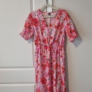 SHEIN Pink Floral Maxi Dress